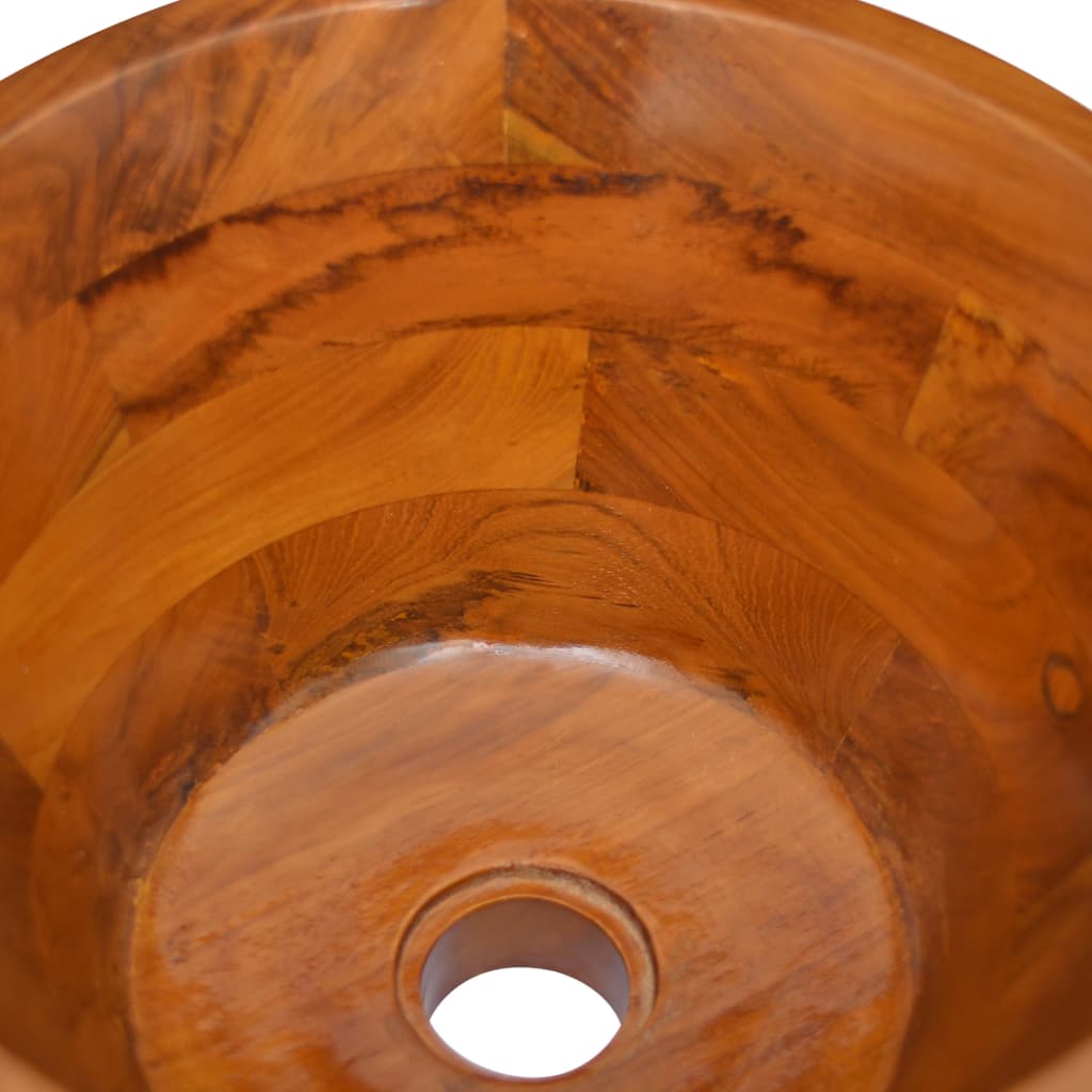 Basin Solid Teak Wood Φ40x20 cm - OLBRIT