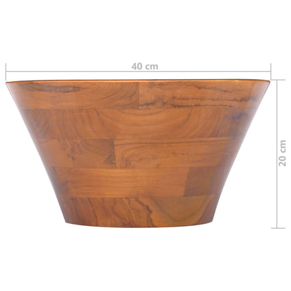 Basin Solid Teak Wood Φ40x20 cm - OLBRIT