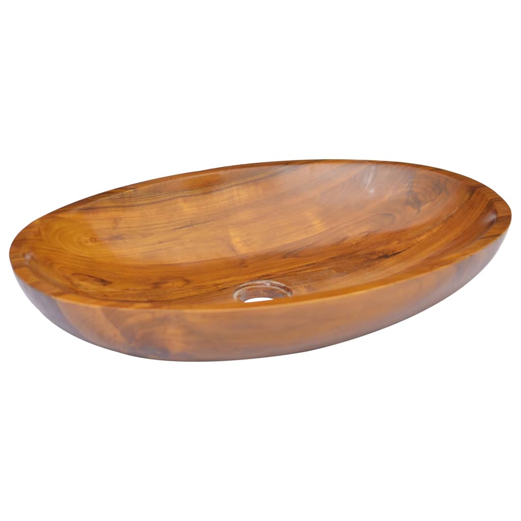 Basin Solid Teak Wood 60x40x10 cm - OLBRIT