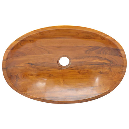 Basin Solid Teak Wood 60x40x10 cm - OLBRIT