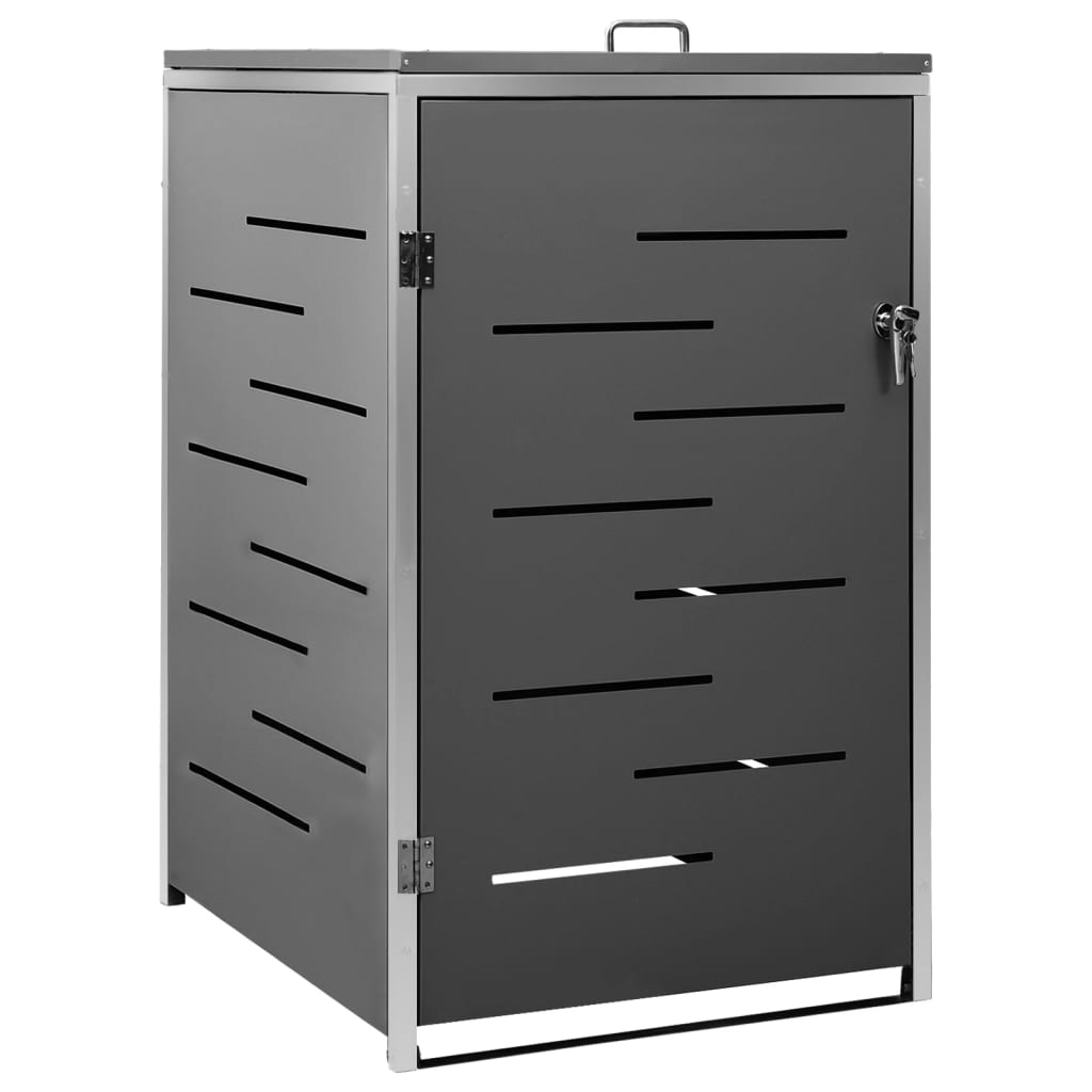 Stainless Steel Single Wheelie Bin Shed - OLBRIT