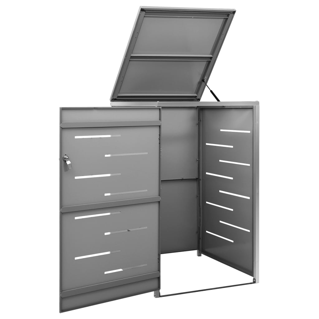 Stainless Steel Single Wheelie Bin Shed - OLBRIT