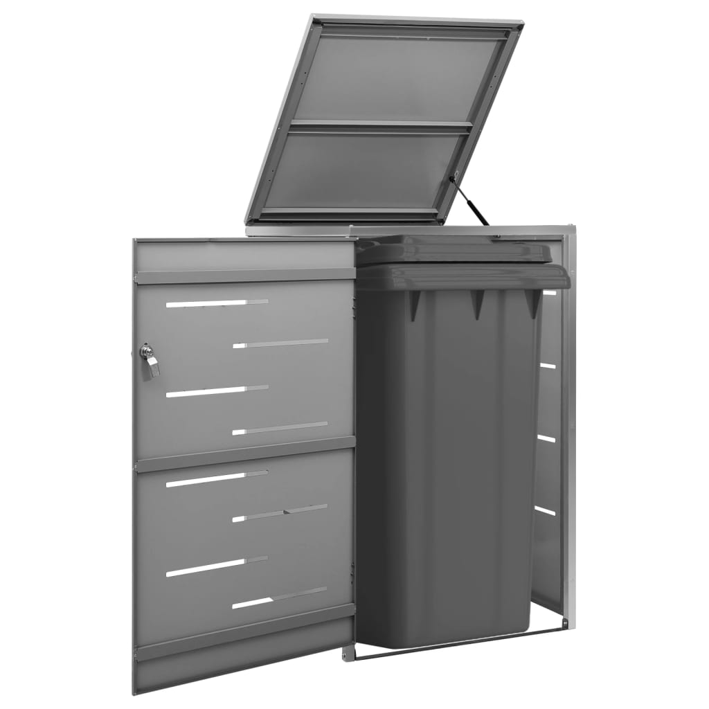Stainless Steel Single Wheelie Bin Shed - OLBRIT