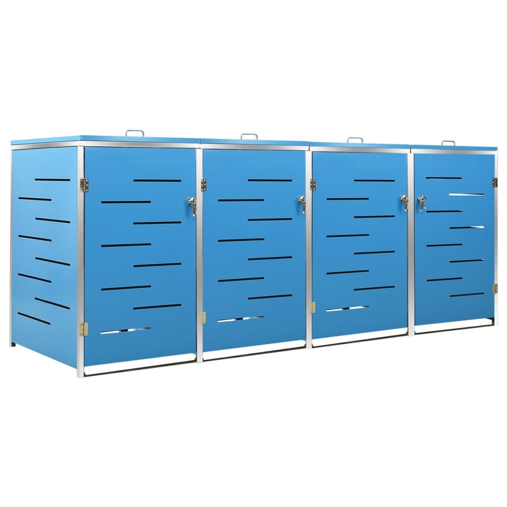 Stainless Steel Quadruple Wheelie Bin Shed - OLBRIT