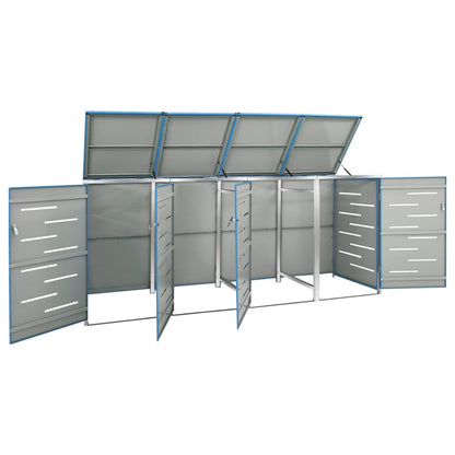 Stainless Steel Quadruple Wheelie Bin Shed - OLBRIT