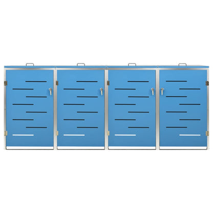 Stainless Steel Quadruple Wheelie Bin Shed - OLBRIT