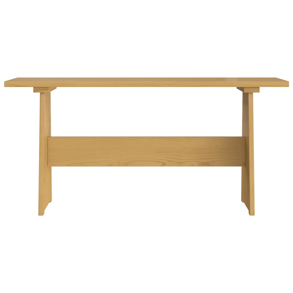 Dining Table with Bench Honey Brown Solid Pinewood - OLBRIT
