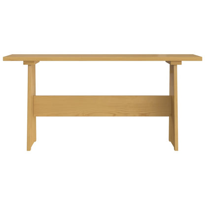 Dining Table with Bench Honey Brown Solid Pinewood - OLBRIT