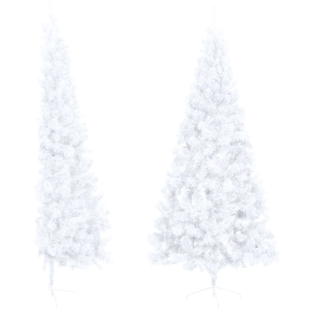 Artificial Half Christmas Tree with Stand White 180 cm PVC - OLBRIT
