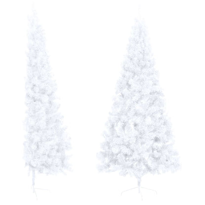 Artificial Half Christmas Tree with Stand White 180 cm PVC - OLBRIT