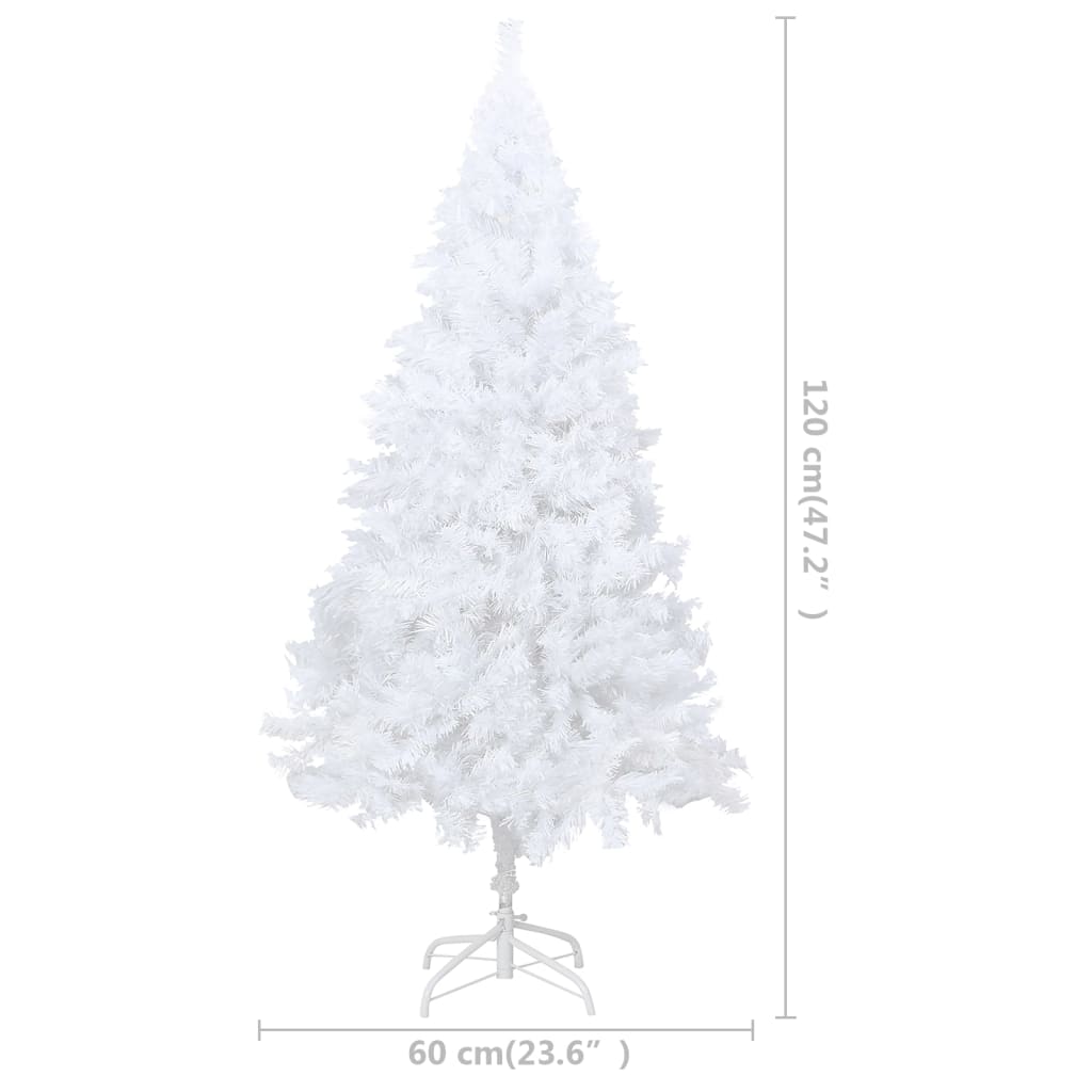 Artificial Christmas Tree with Thick Branches White 120 cm PVC - OLBRIT