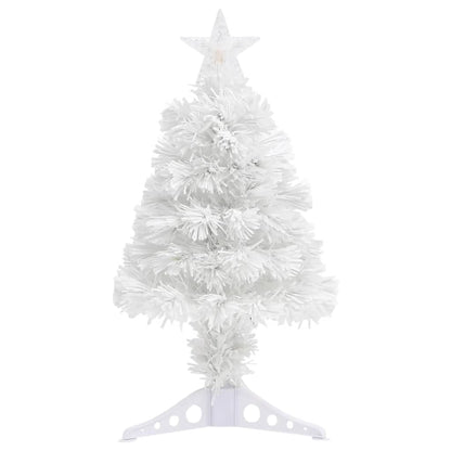 Artificial Pre-lit Christmas Tree White 64 cm Fibre Optic - OLBRIT