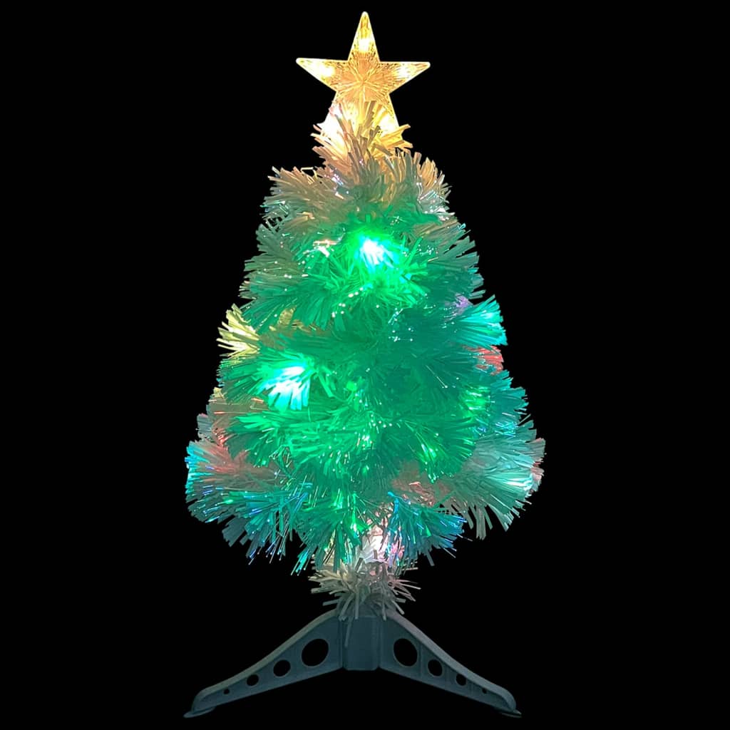 Artificial Pre-lit Christmas Tree White 64 cm Fibre Optic - OLBRIT