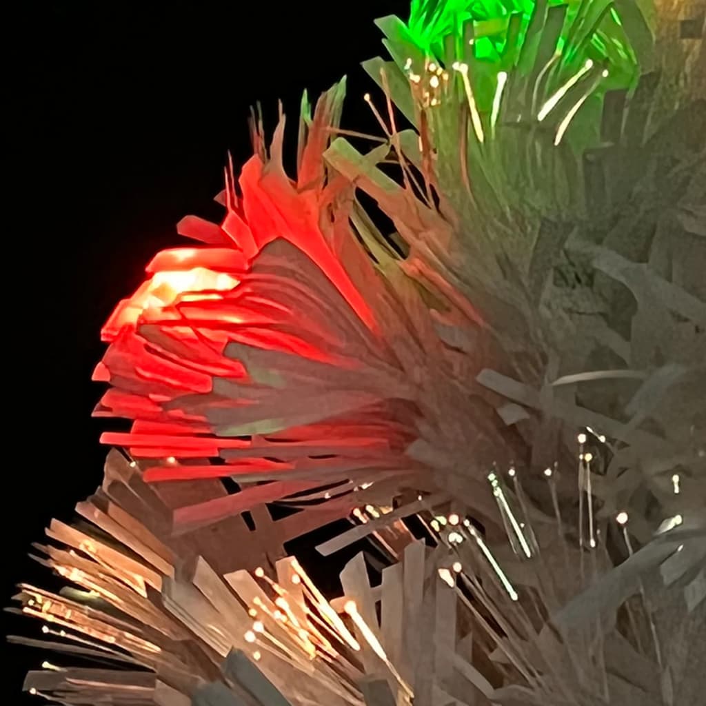 Artificial Pre-lit Christmas Tree White 64 cm Fibre Optic - OLBRIT