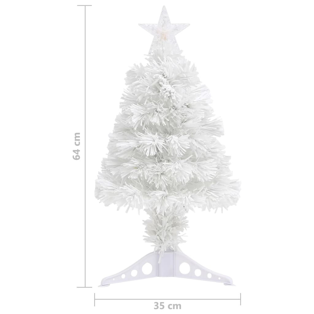 Artificial Pre-lit Christmas Tree White 64 cm Fibre Optic - OLBRIT
