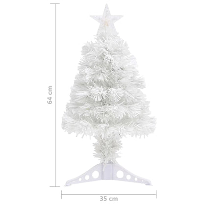 Artificial Pre-lit Christmas Tree White 64 cm Fibre Optic - OLBRIT