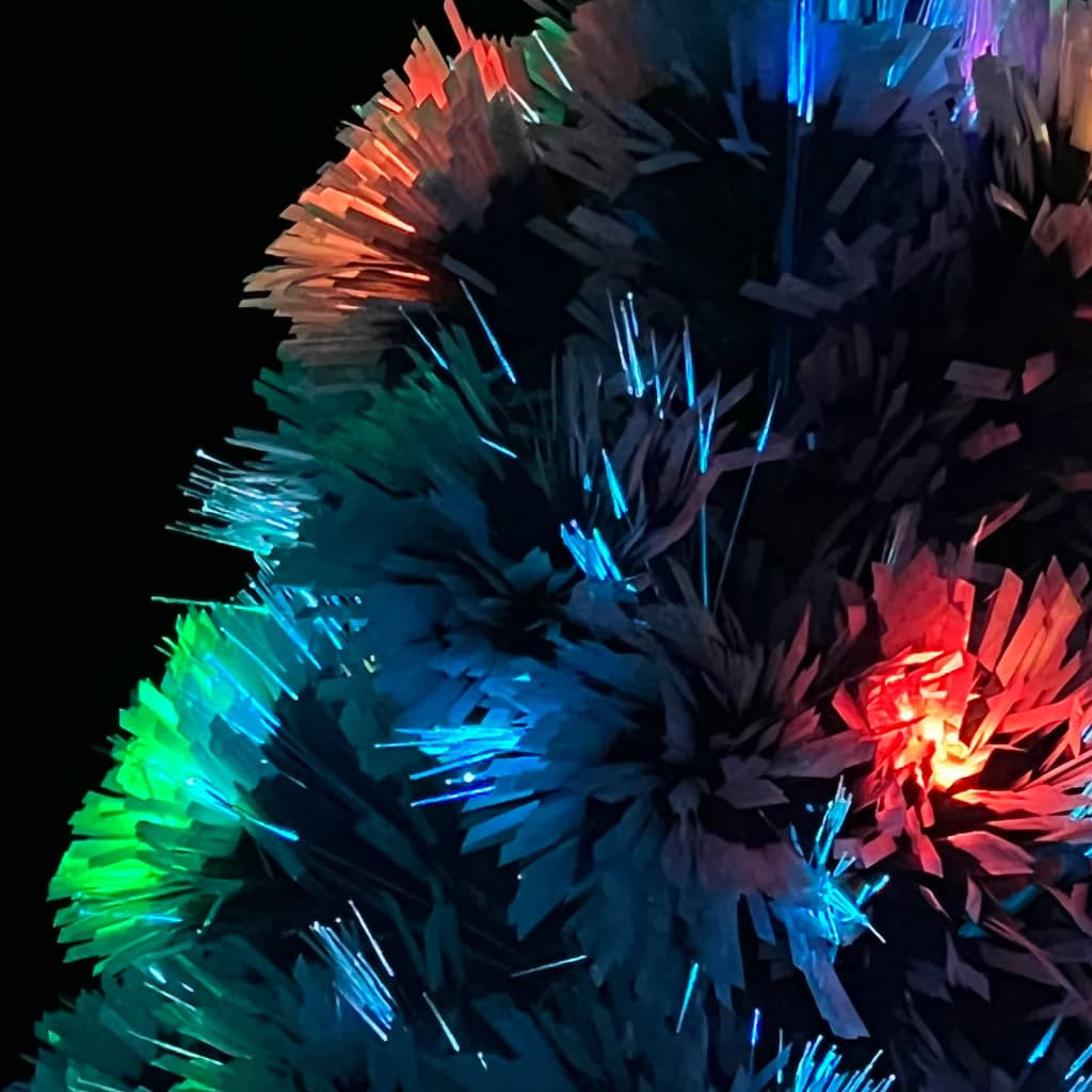 Artificial Pre-lit Christmas Tree White & Blue 64 cm Fibre Optic - OLBRIT