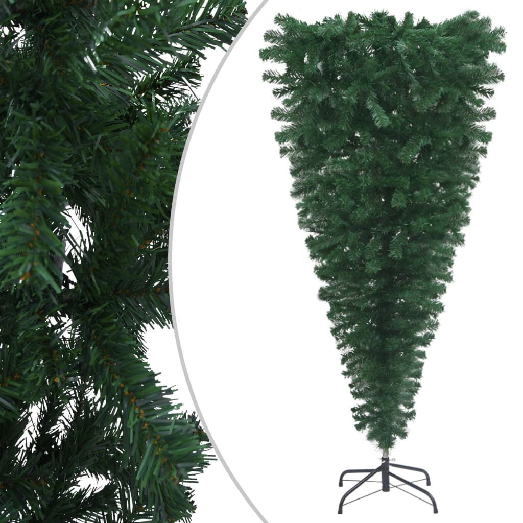 Upside-down Artificial Christmas Tree with Stand Green 210 cm - OLBRIT