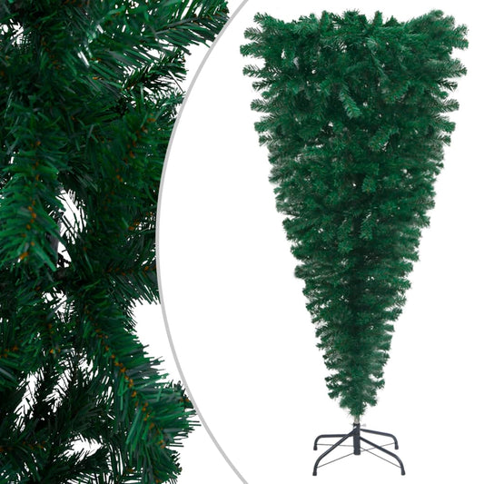 Upside-down Artificial Christmas Tree with Stand Green 210 cm - OLBRIT