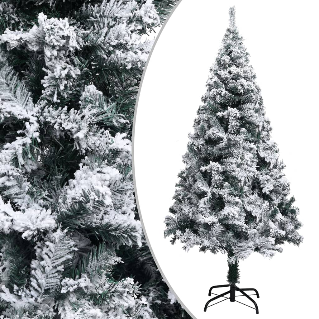 Artificial Christmas Tree with Flocked Snow Green 120 cm PVC - OLBRIT