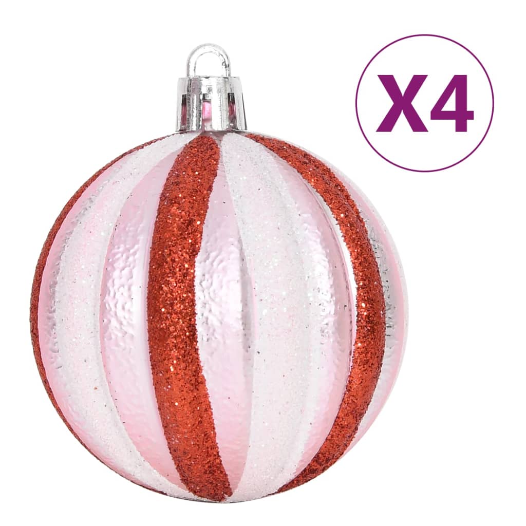 65 Piece Christmas Bauble Set Pink/Red/White - OLBRIT