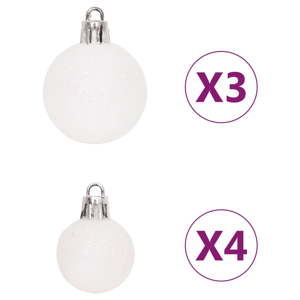 65 Piece Christmas Bauble Set Pink/Red/White - OLBRIT
