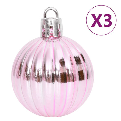 65 Piece Christmas Bauble Set Pink/Red/White - OLBRIT