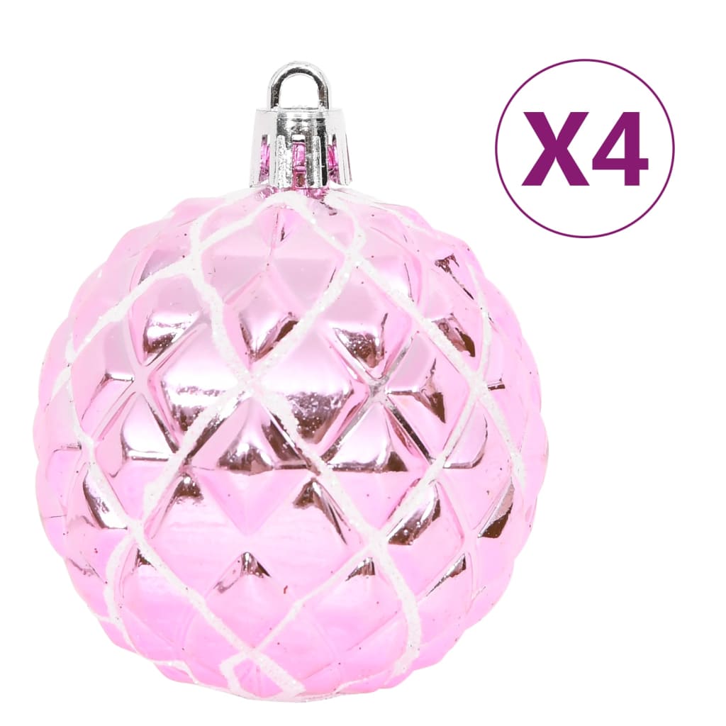65 Piece Christmas Bauble Set Pink/Red/White - OLBRIT