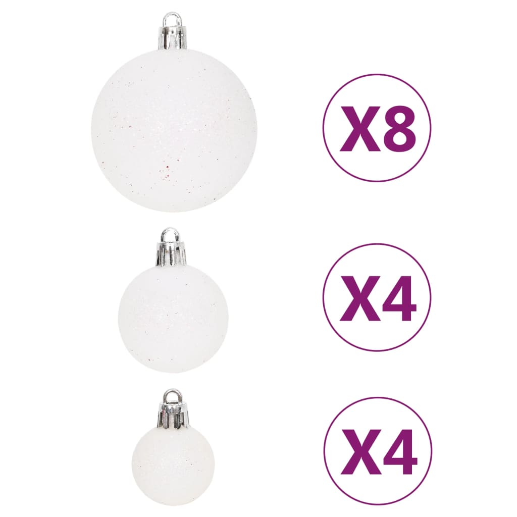 64 Piece Christmas Bauble Set Red and White - OLBRIT