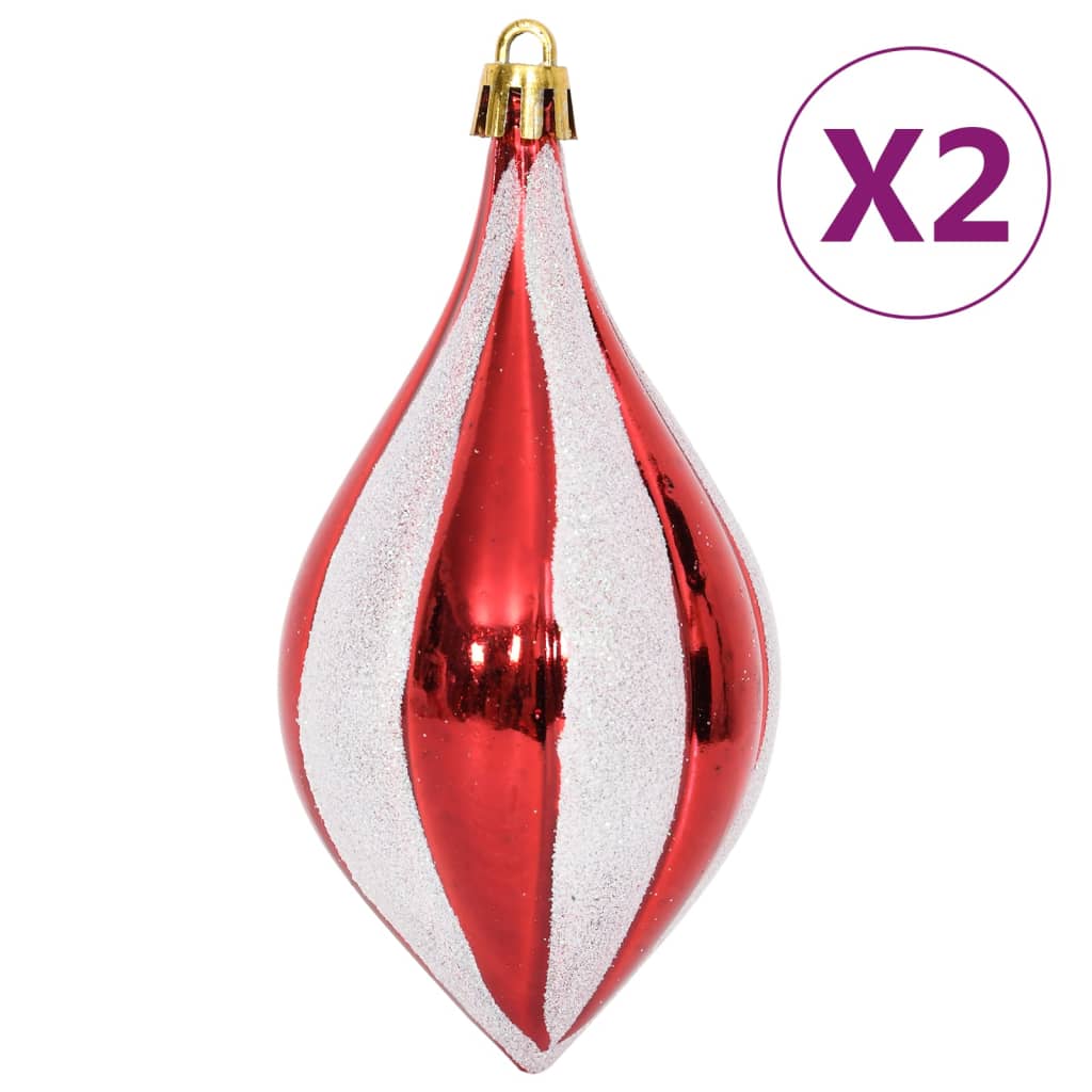 64 Piece Christmas Bauble Set Red and White - OLBRIT