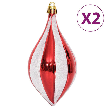 64 Piece Christmas Bauble Set Red and White - OLBRIT