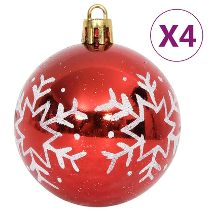 64 Piece Christmas Bauble Set Red and White - OLBRIT
