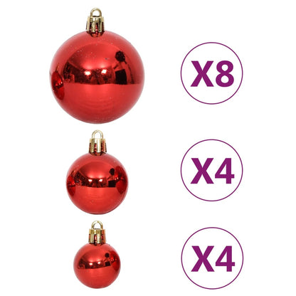 64 Piece Christmas Bauble Set Red and White - OLBRIT