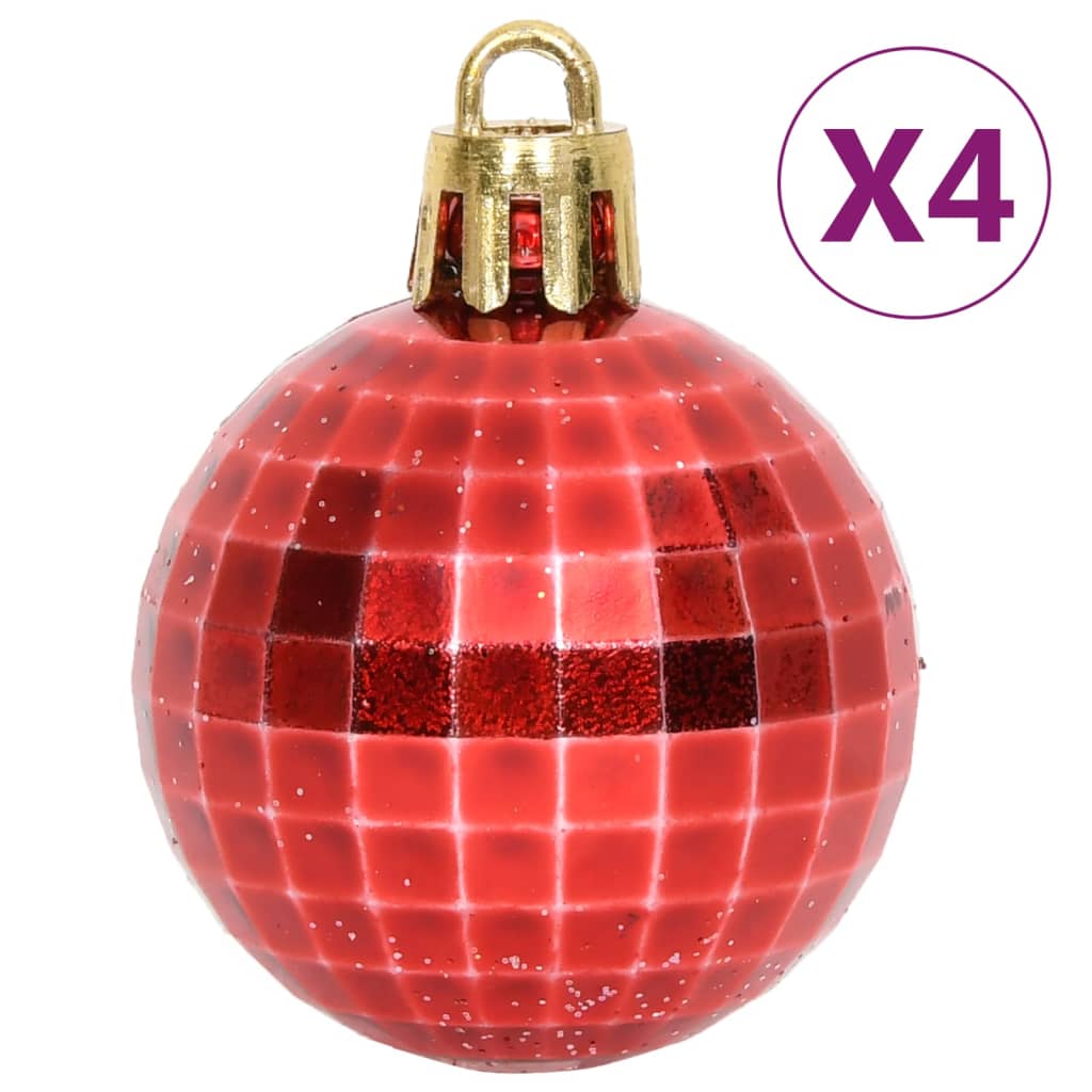 64 Piece Christmas Bauble Set Red and White - OLBRIT