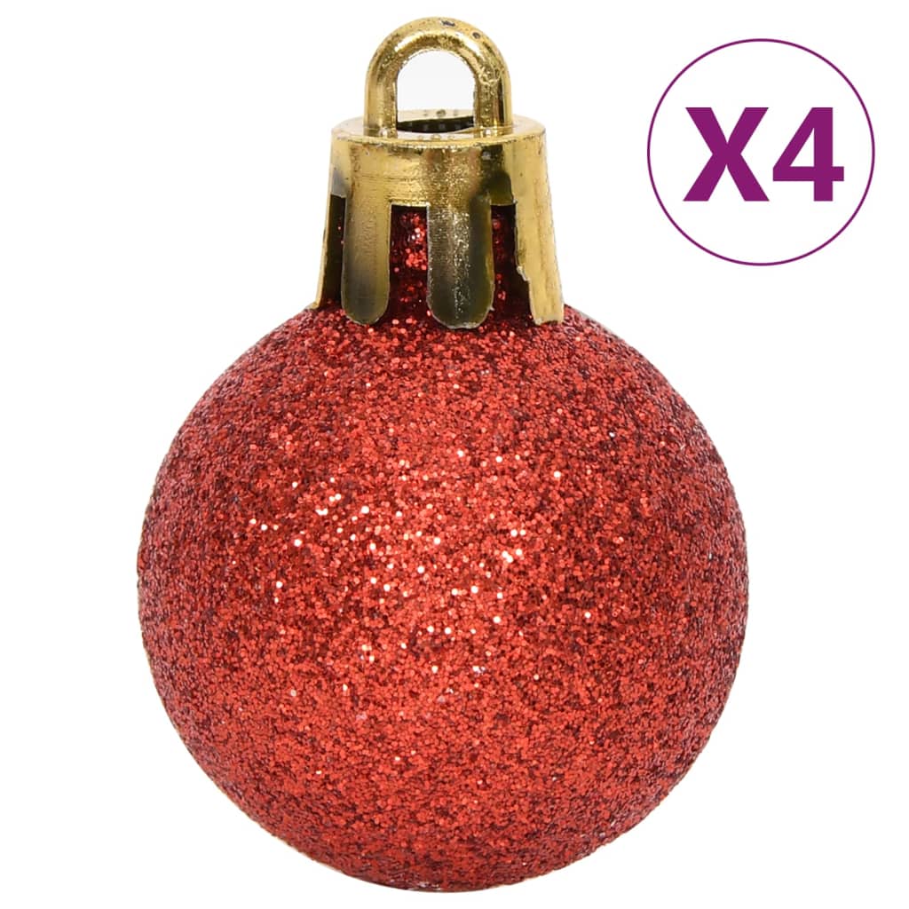 64 Piece Christmas Bauble Set Red and White - OLBRIT