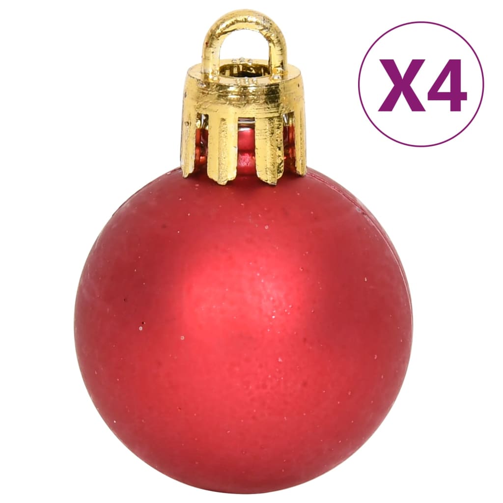 64 Piece Christmas Bauble Set Red and White - OLBRIT