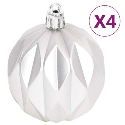 70 Piece Christmas Bauble Set Silver and White - OLBRIT