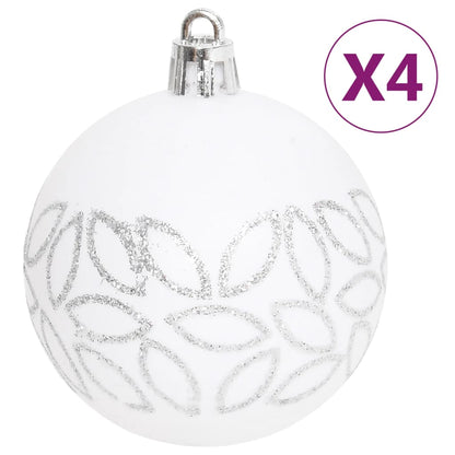 70 Piece Christmas Bauble Set Silver and White - OLBRIT