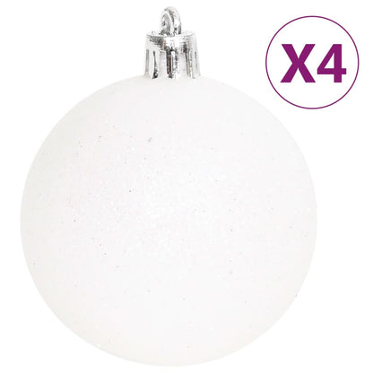70 Piece Christmas Bauble Set Silver and White - OLBRIT