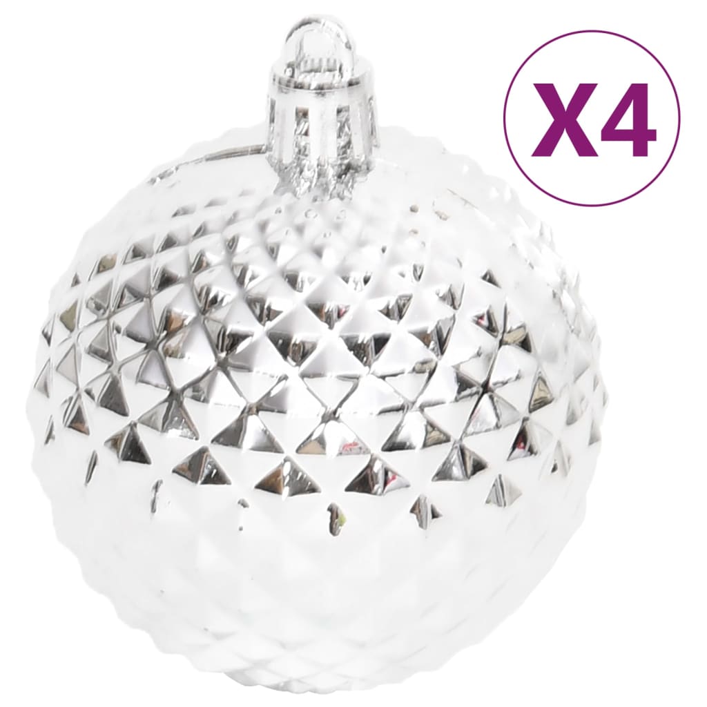 70 Piece Christmas Bauble Set Silver and White - OLBRIT
