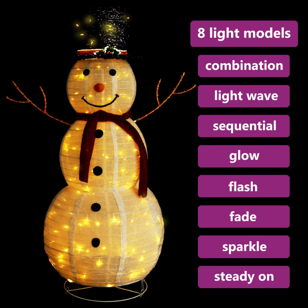Decorative Christmas Snowman Figure LED Luxury Fabric 120cm - OLBRIT