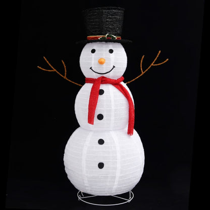 Decorative Christmas Snowman Figure LED Luxury Fabric 120cm - OLBRIT