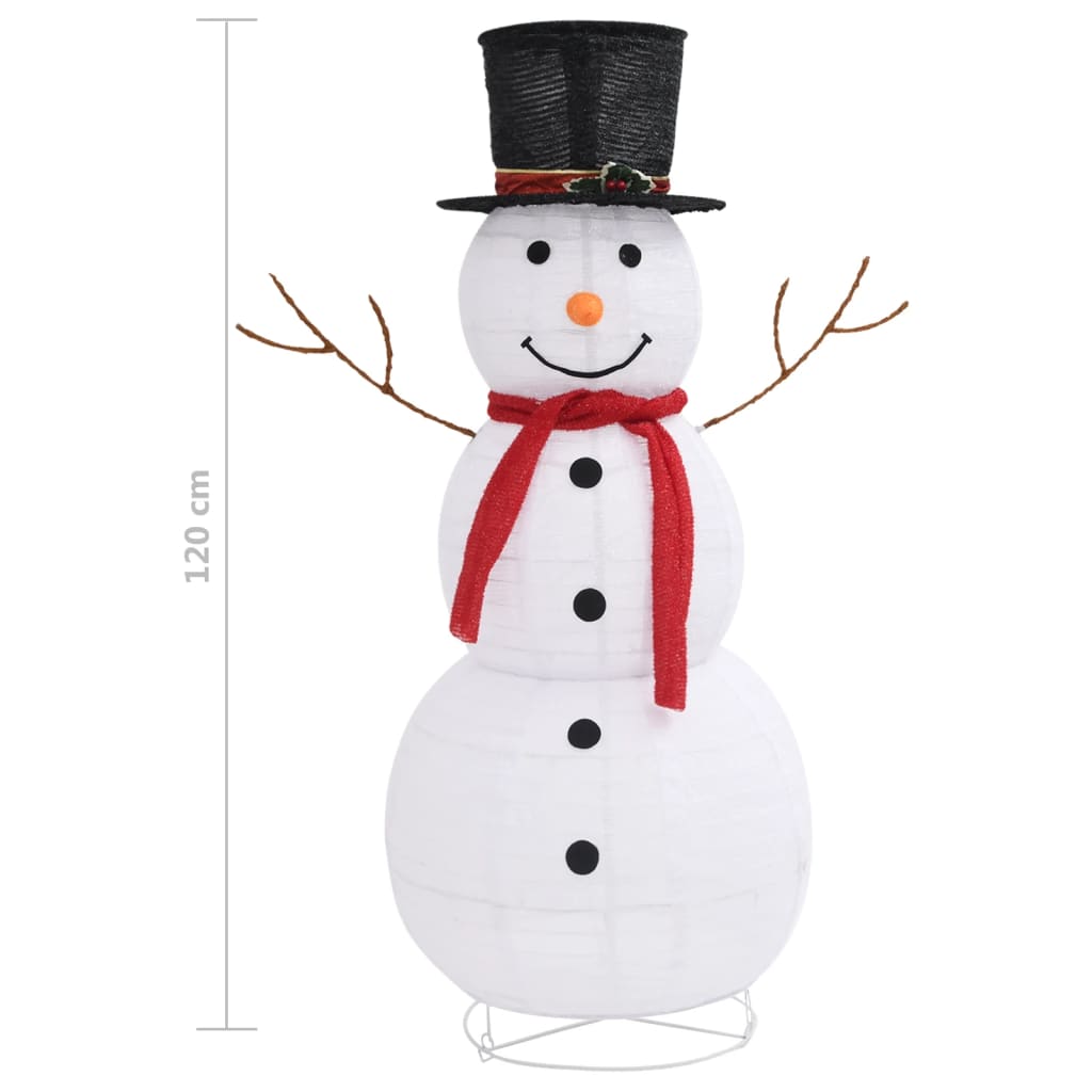 Decorative Christmas Snowman Figure LED Luxury Fabric 120cm - OLBRIT