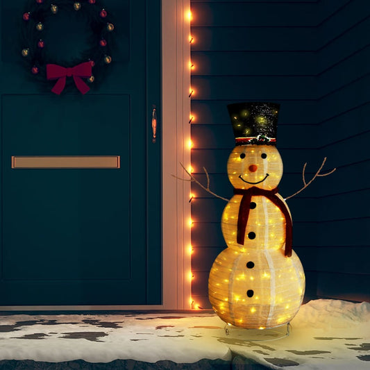 Decorative Christmas Snowman Figure LED Luxury Fabric 120cm - OLBRIT