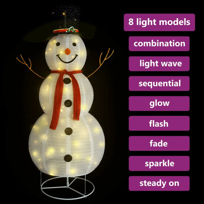 Decorative Christmas Snowman Figure LED Luxury Fabric 180cm - OLBRIT
