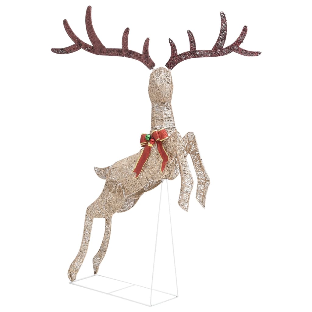 Flying Reindeer Christmas Decoration 120 LEDs Gold Warm White - OLBRIT