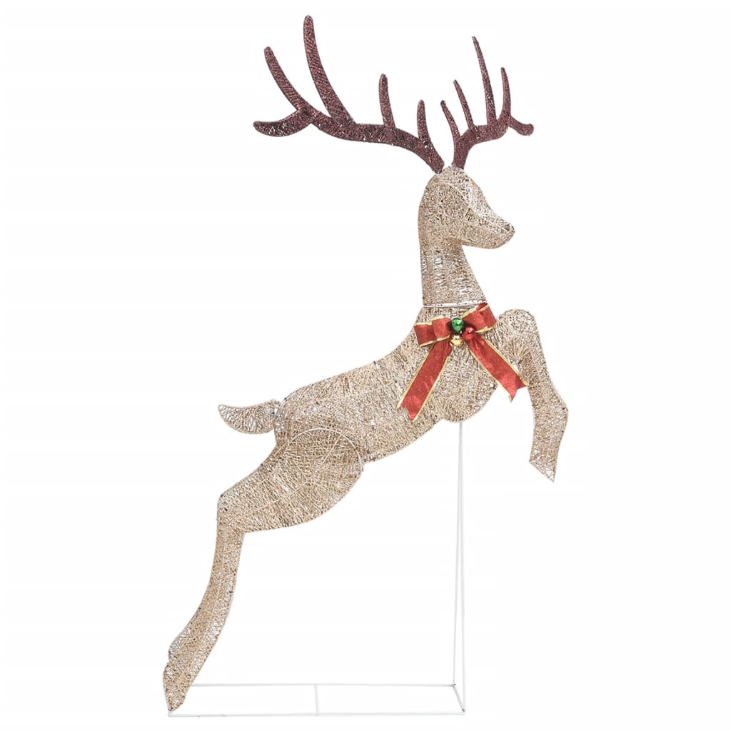Flying Reindeer Christmas Decoration 120 LEDs Gold Warm White - OLBRIT