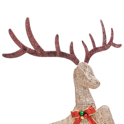 Flying Reindeer Christmas Decoration 120 LEDs Gold Warm White - OLBRIT