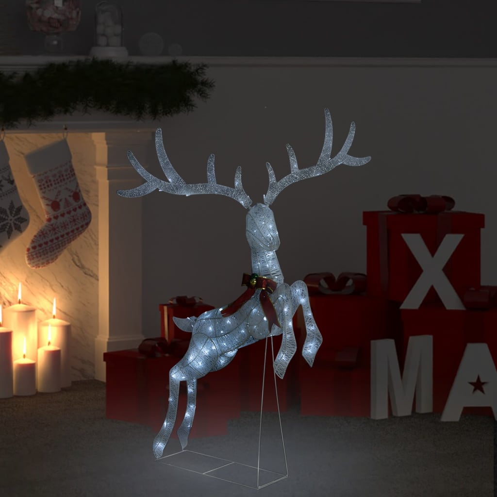 Flying Reindeer Christmas Decoration 120 LEDs White Cold White - OLBRIT