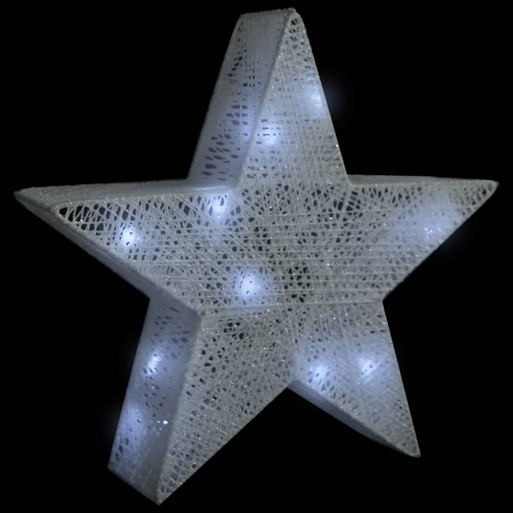 Christmas Decoration Stars 3 pcs White Mesh LED Outdoor Indoor - OLBRIT